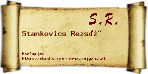 Stankovics Rezső névjegykártya